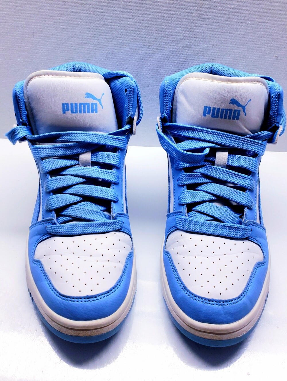 Puma Big Kids Rebound Layup Blue Hi Top Sneakers,  Boys Size 6M
